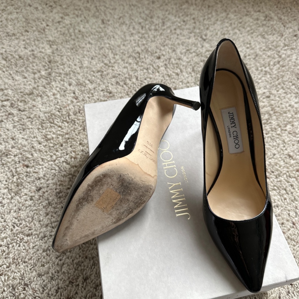 Jimmy Choo Black Patent Leather Romy 85 - Picture 2 of 7